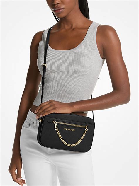 bolso michael kors jet set bandolera|Jet Set Large Saffiano Leather Crossbody Bag .